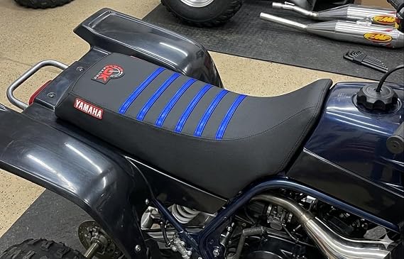 Premium Multi Grip Seat Cover - Compatible Fit for 1987-2006 Yamaha Banshee Gripper SEAT Cover Black/Blue Ribs S21