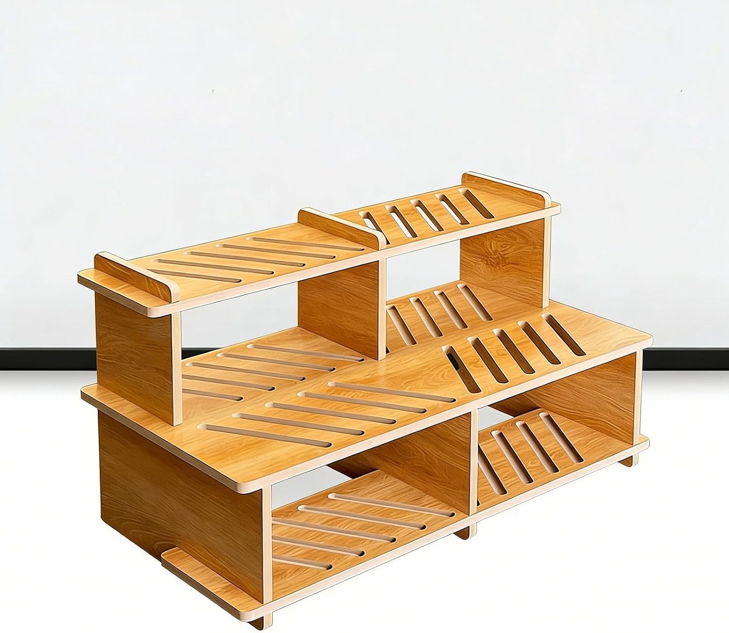 XAZLBIW 10/20 Card Slots Marble Display Rack - Floor Standing Wood & Tile Sample Holder for Ceramic Hardwood FlooringBuilding Material Stand (C 2.0cm)