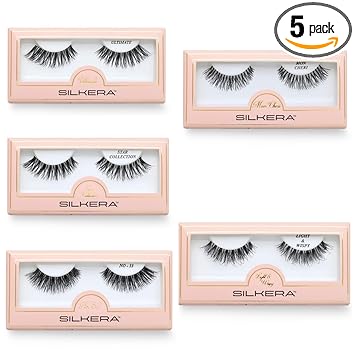 SILKERA Multipack Eyelashes | Eyelash Extension | 100% Human Hair Eyelashes | Re usable Eyelashes | DIY Eyelash Extensions | Pack of 5