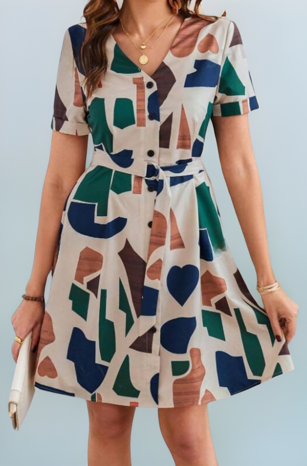 Leriya Fashion Summer Dress for Women | Short One Piece A-Line Midi Dress | Lightweight Vacation Wear & Daily Casual Outfit