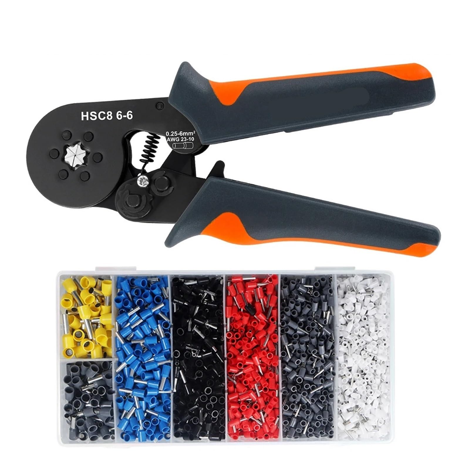 Corelix Hsc8 6-6A 2000Pcs Tubular Terminal Crimping Tool Hsc8 6-4 0.25-10Mm² For Electrical Wiring(Hsc8 6-6A 2000Pcs)