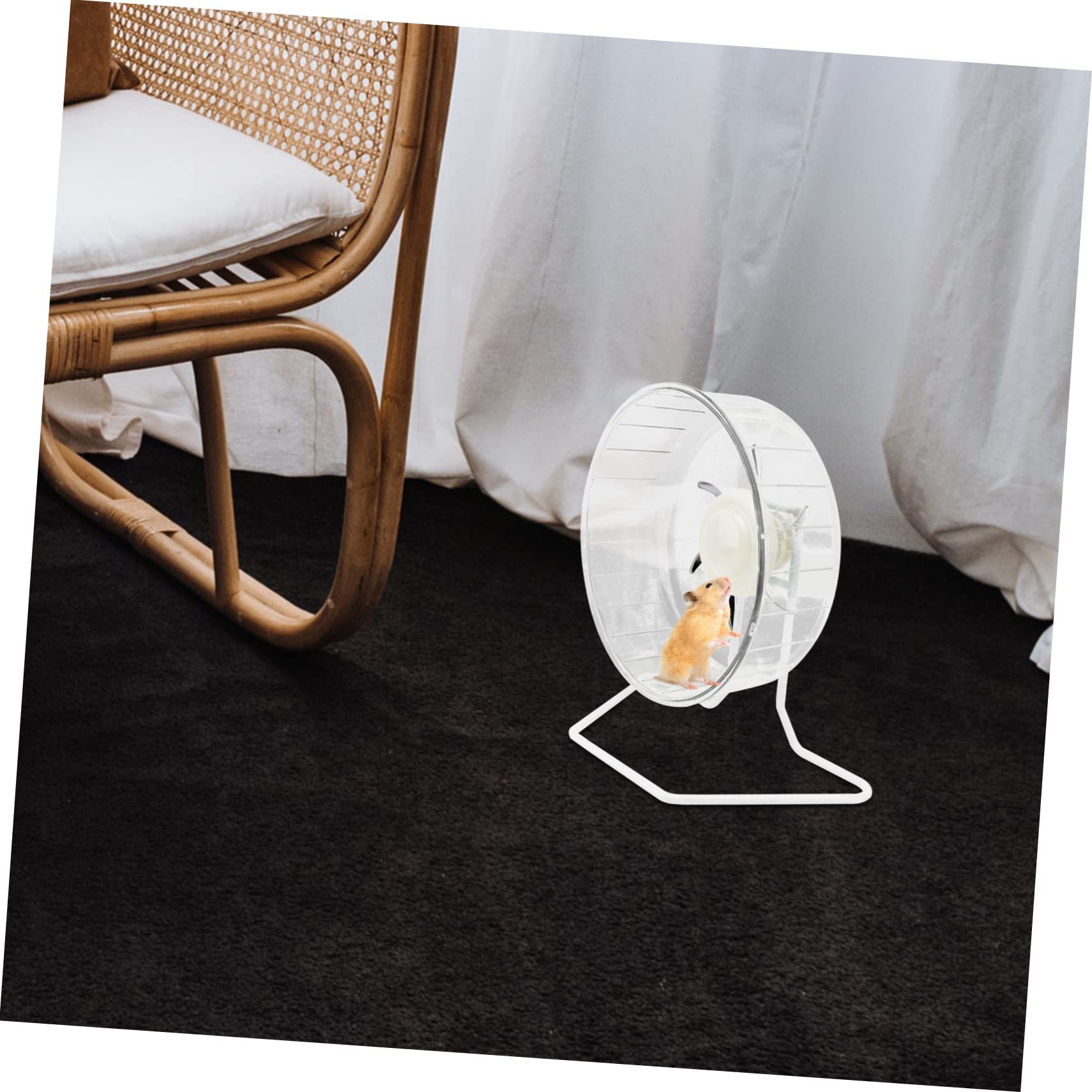 Ruota per Criceto Silenziosa, Esercizio e Agilità, Bianca | Plastica e Ferro, per Criceto e Piccolo Animale, Forma Wheel, Rimedio Noia