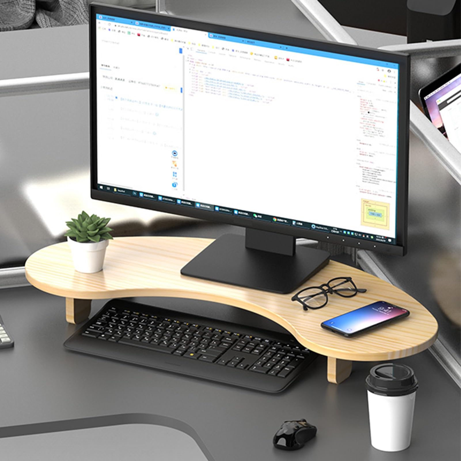 SDGcfgjW corner desks， Desk Holders for Printer/Tablet/Monitor, Classroom Meeting Room Computer Organizer, Easy to Clean