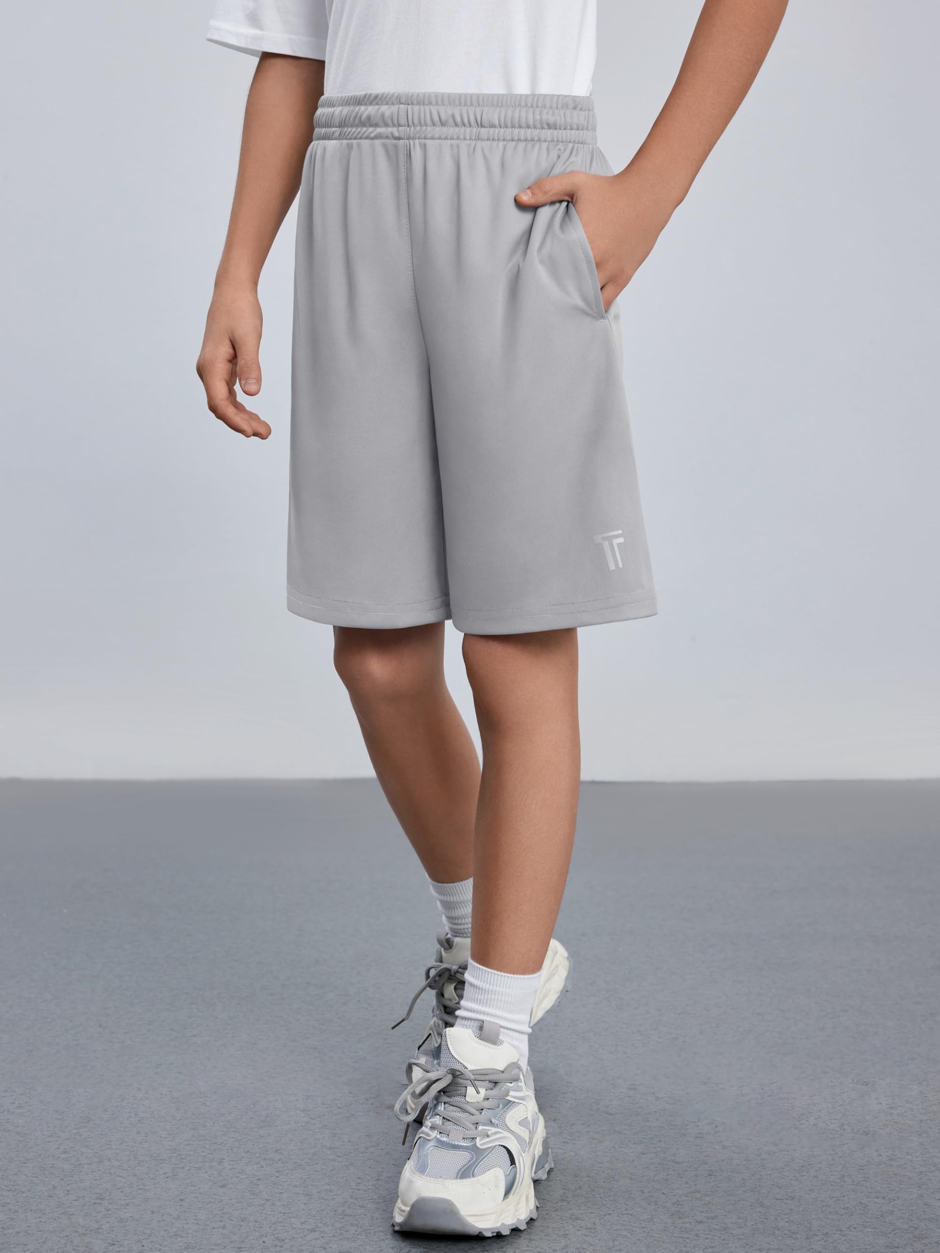 Tuliara 5 Pack Boys Athletic Shorts Youth Kids Basketball Soccer Shorts Quick Dry with Pockets for Outdoor Running Gym - 3