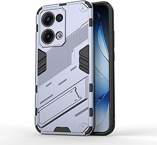 UNBLACK phone case compatible with oppo reno 13 5G Punk Armor 2 in 1 PC + TPU Shockproof Phone Case with Invisible Holder For oppo reno 13 5G (Gray)