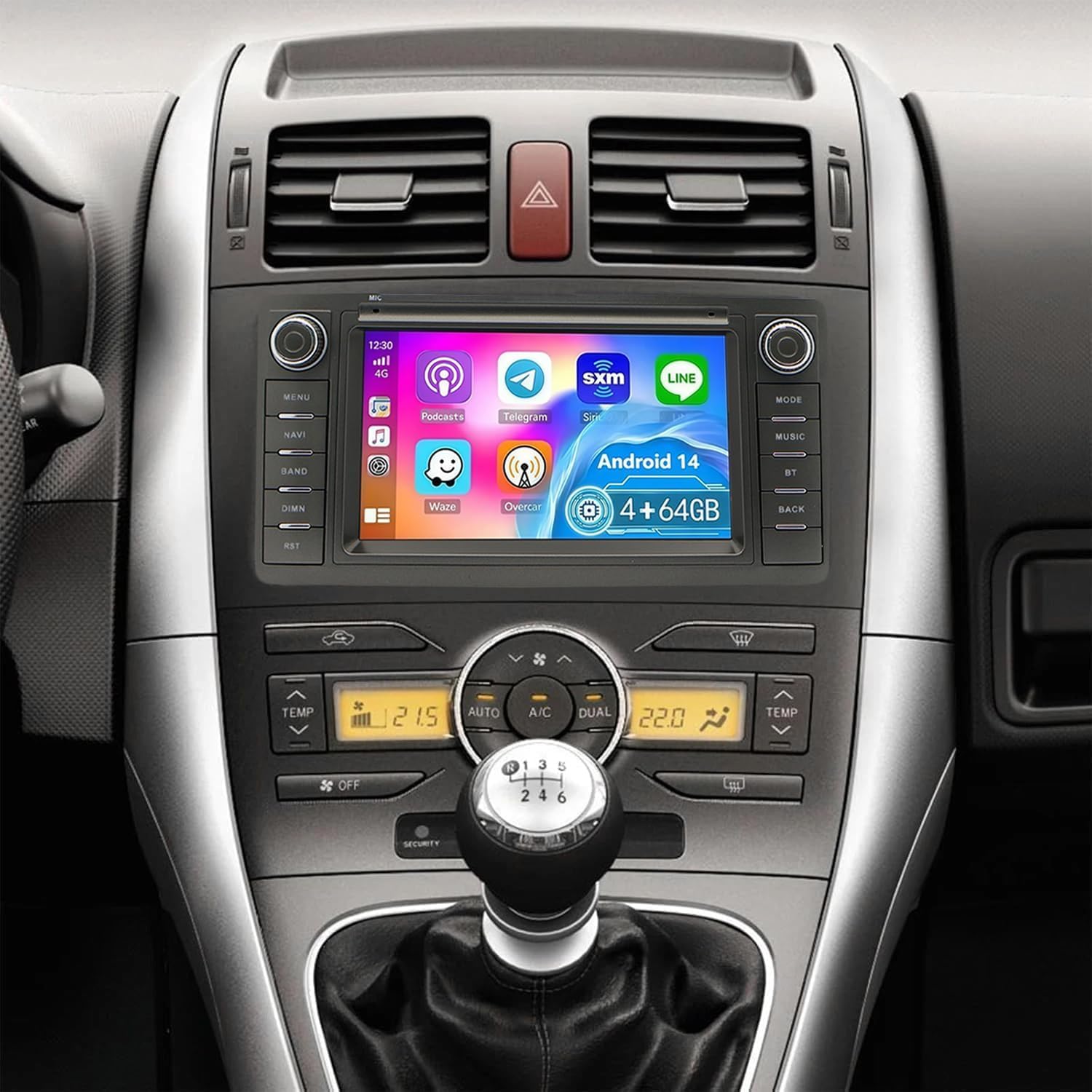 4+64G 7 Zoll Autoradio für Toyota Auris E150 2006-2012 Car Radio 2 DIN Android 14 Avec Wireless Carplay Android Auto GPS Navi Bluetooth WLAN FM/RDS SWC Rückfahrkamera MIC