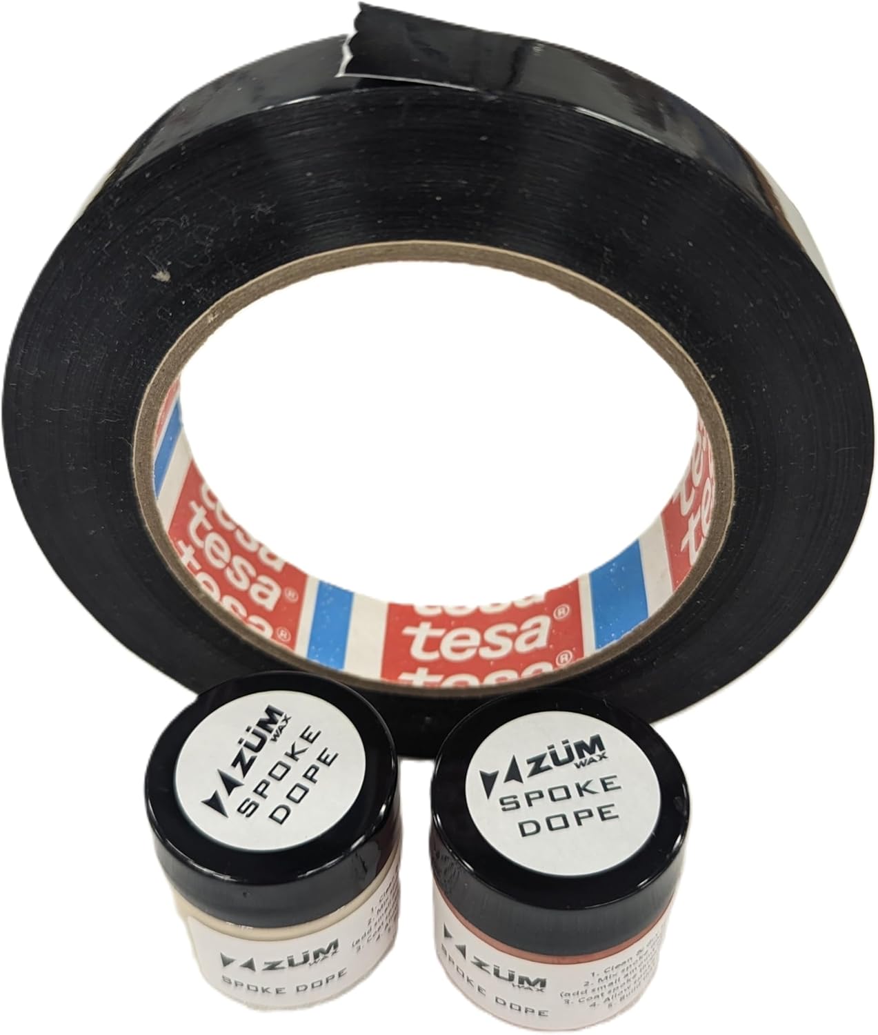 ZÜMWAX Thread Prep and Tubeless Rim Tape to Build a Bike/Bicycle Wheel – tubeless Rim Tape 3/4 inch Wide, 4 mil Thick, 60 yds and Spoke Dope Thread Prep - Two 20ml Bottles