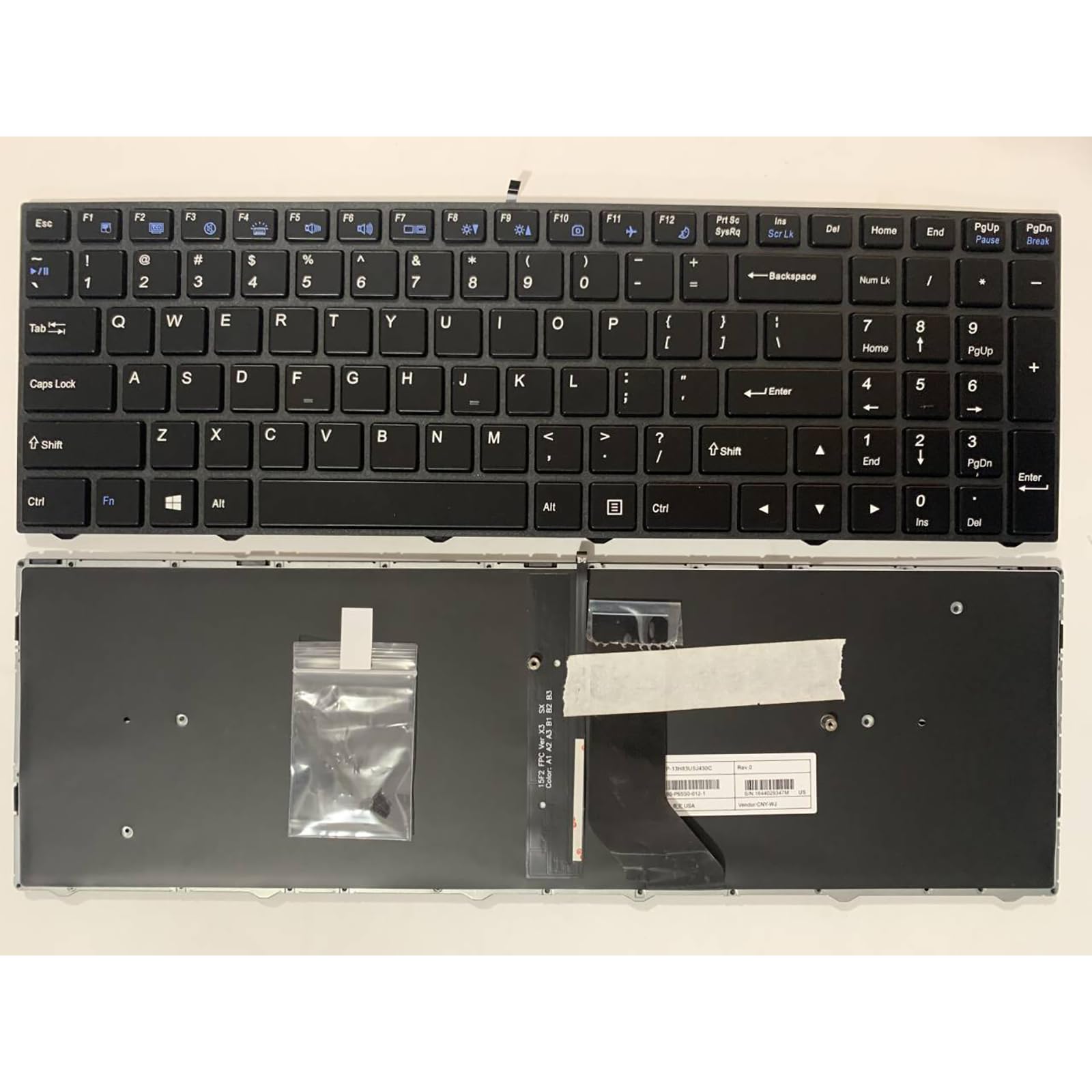 Clavier PC portable pour Clevo N250WU N250BU disposition US