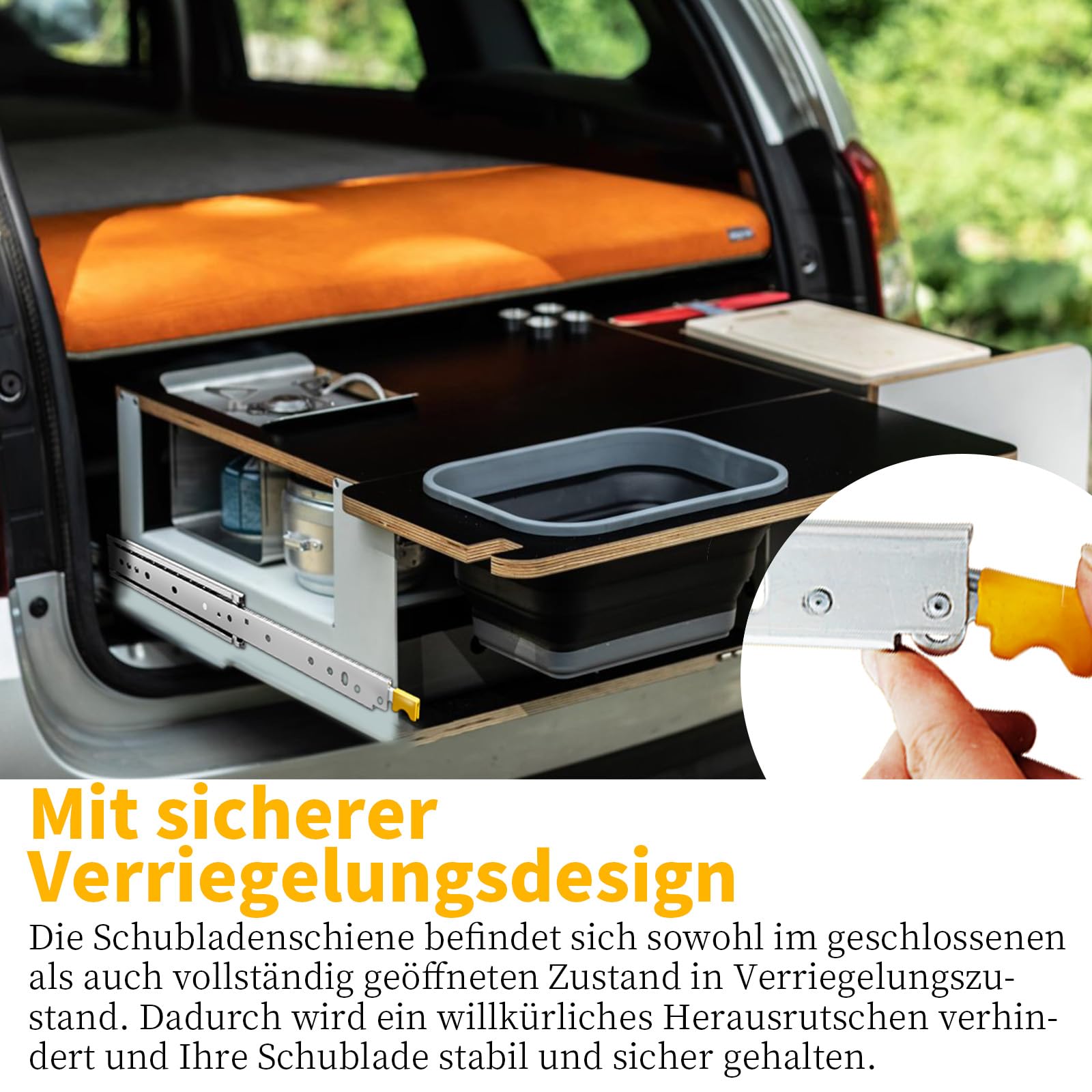 Schwerlastauszug Schubladenauszug: 187 kg Tragfähigkeit Schubladenschienen Vollauszug, Schubladen Schienensystem Seitlich Montiert (300–1500 mm), 1 Paar