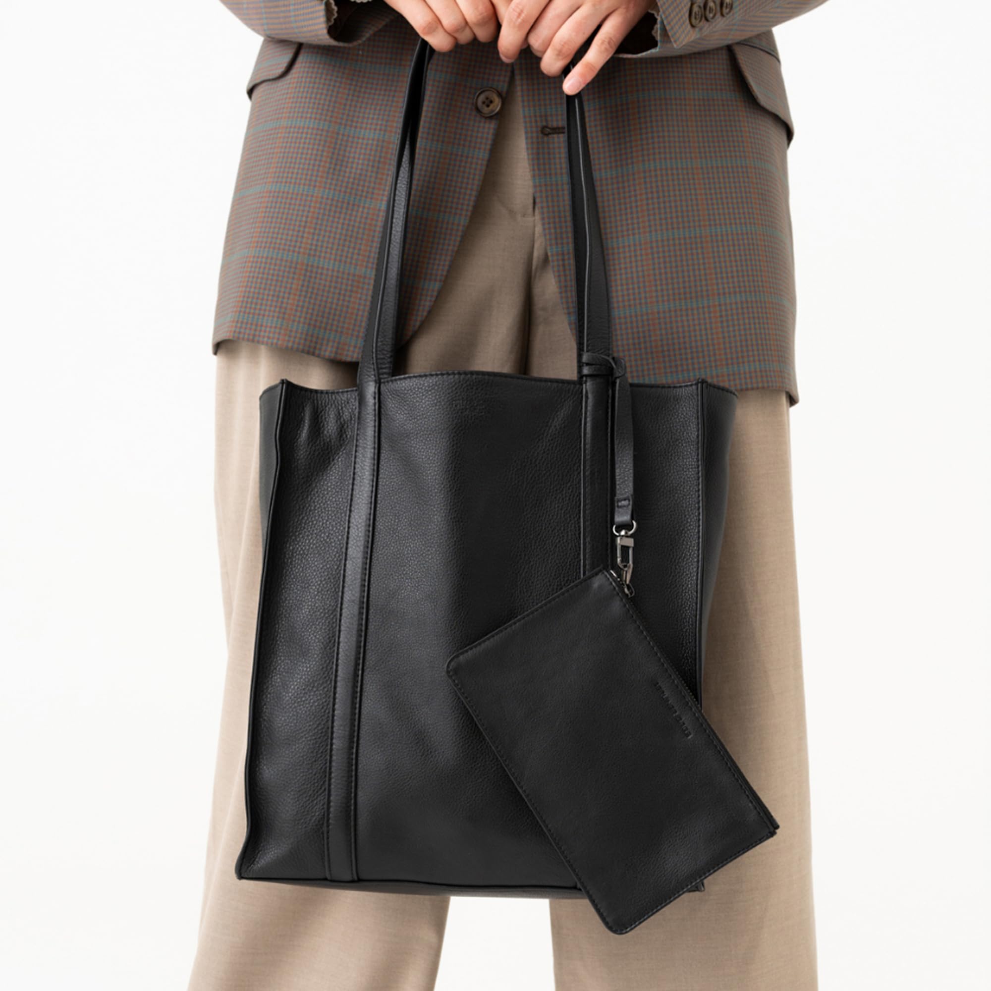 BERLINER BAGS Premium Genuine Leather Tote Bag Kira, Shoulder Bag, Hobo Bag for Women - Black