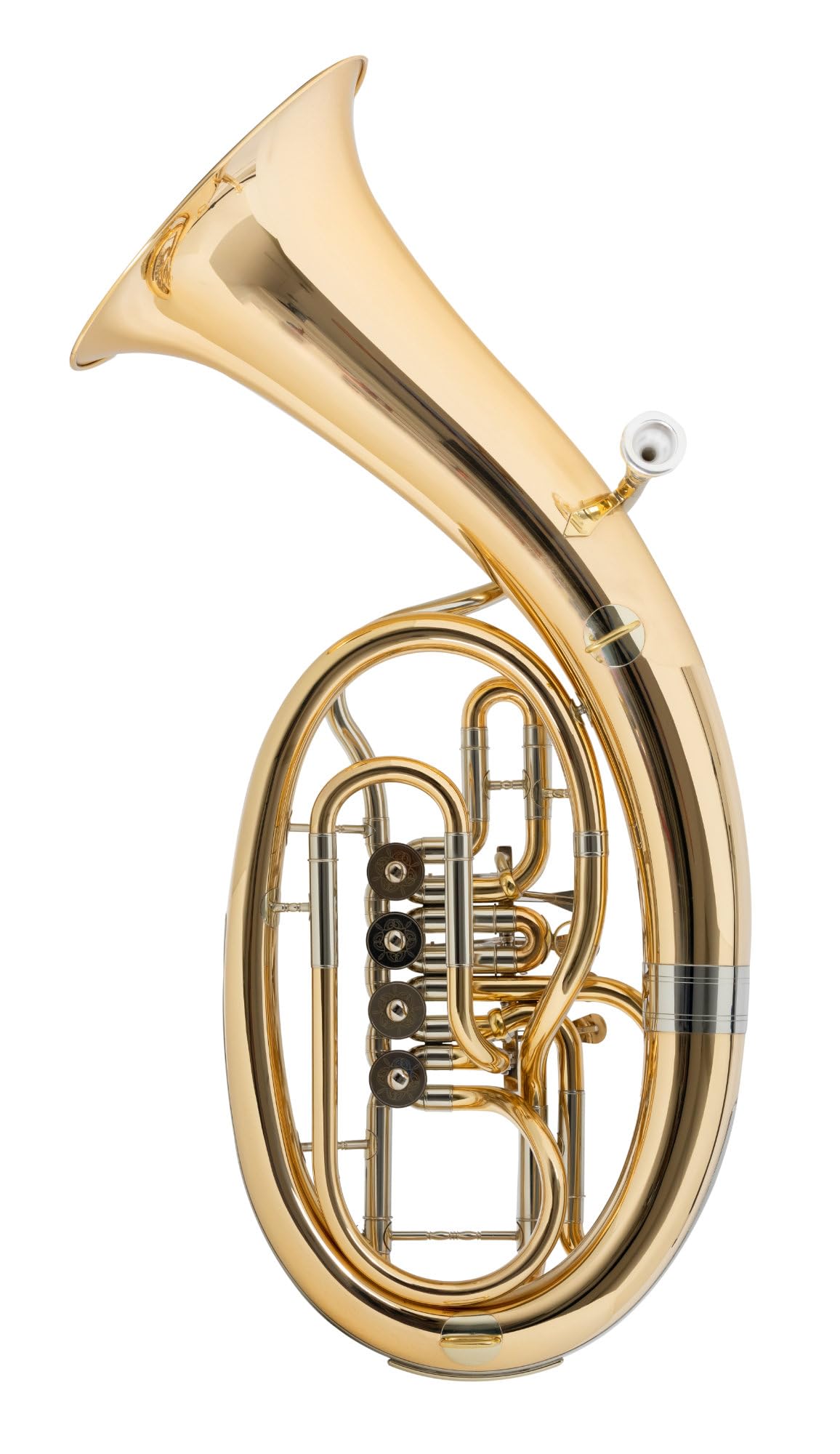 BH-19/4GL Bariton - aus Goldmessing - Stimmung: Bb - Bohrung: 14,8 mm - 4 Drehventile mit Minibal-Gelenken - inkl. Leichtkoffer und Mundstück