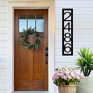Address Plaques for Outside Vertical House Number,Metal Address Signs for Houses,Modern house numbers,Housewarming gift idea,Address number in Vertical,Custom Metal Address Plaque,Street Name Address