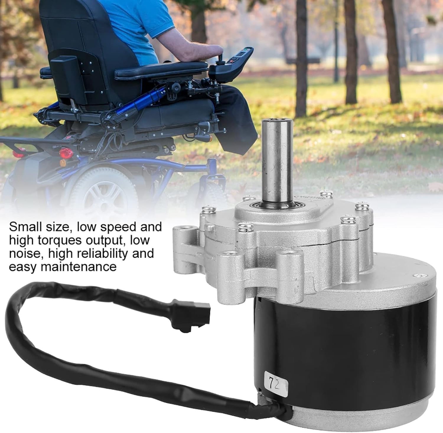Silla Ruedas Plegable Liviana Motor Silla Ruedas 19 × 17 × 15 Sillas Ruedas Eléctricas Metal Accesorio Motor Cepillo 75R Min 24V250w My1016z para Unite 24V250W