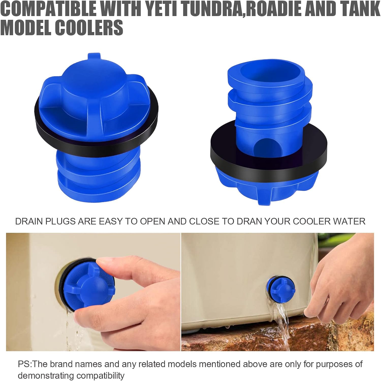 Honoson Cooler Drain Plugs Replacement Compatible with Most Rotomolded Coolers Including Most Major Brands Drain Plugs with Leak-Proof Design