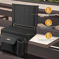 Vista 8 de APEXUP Asientos de estadio con soporte trasero, asiento portátil para gradas con bolsillo grande y soporte para tazas, silla ancha para estadio