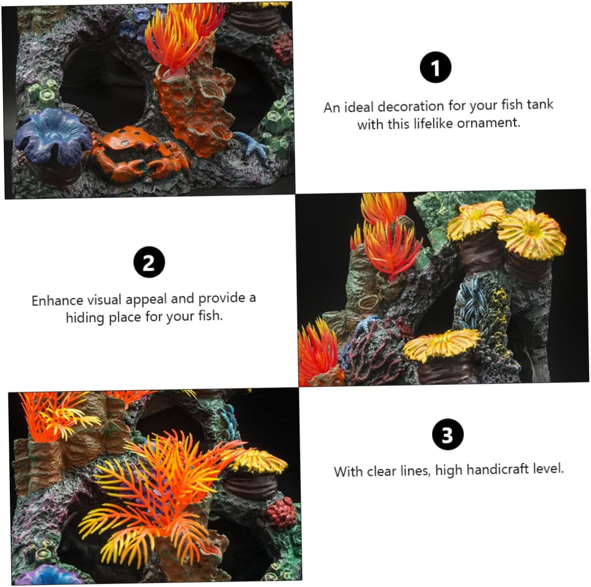 Housoutil 1pc Fish Tank Coral Ornament Lifelike Aquarium Decoration for Freshwater and Tanks Realistic Landscape Decor for Fish and Shrimp Hideouts