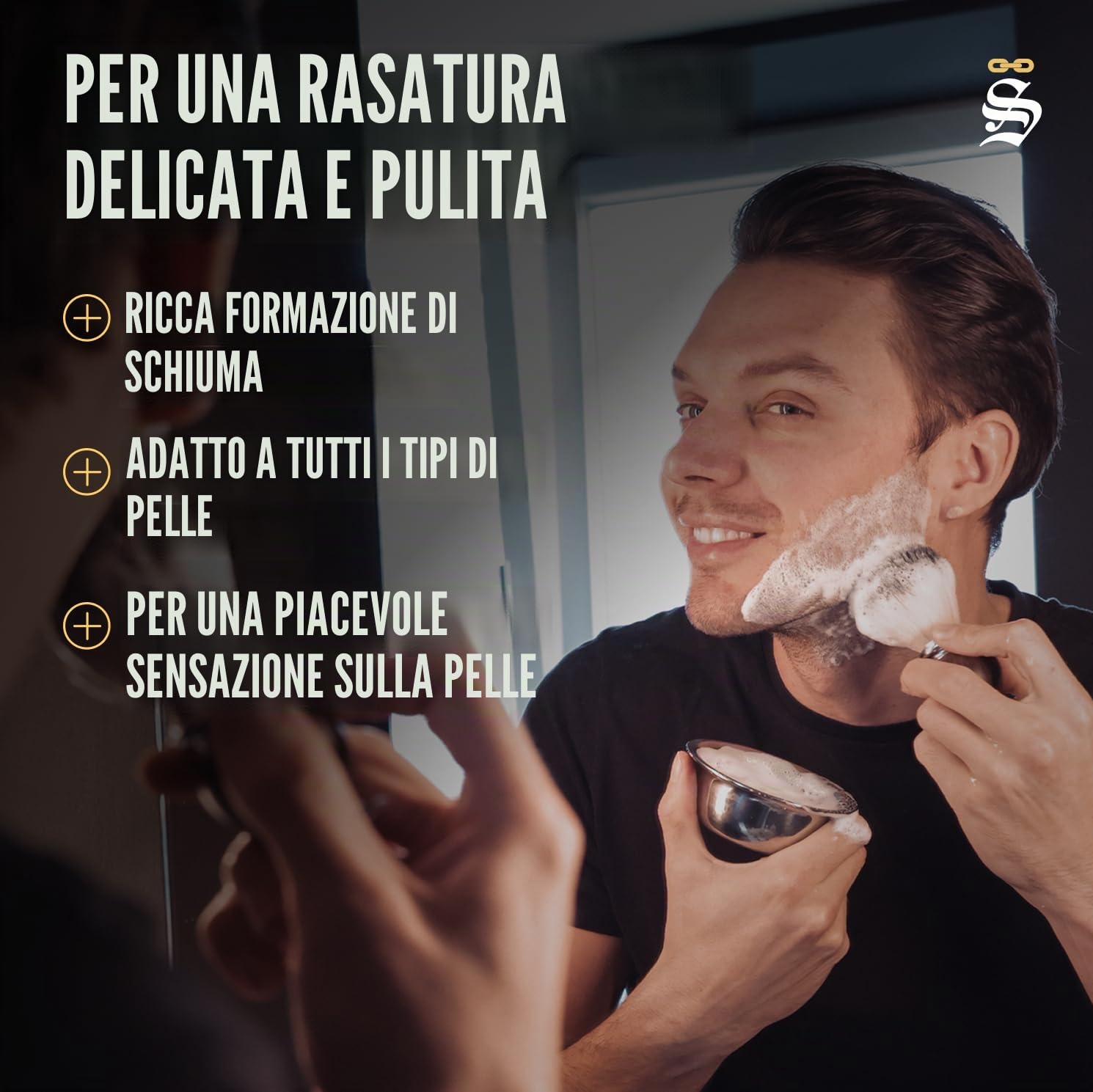 Störtebekker® Premium sapone da barba Set - Sandalo, Cocco, Menta, Aloe Vera - Fatto a mano - Perfetto per la rasatura con rasoio e rasoio monolama - Saponi da barba vegani donna e uomo - 70g