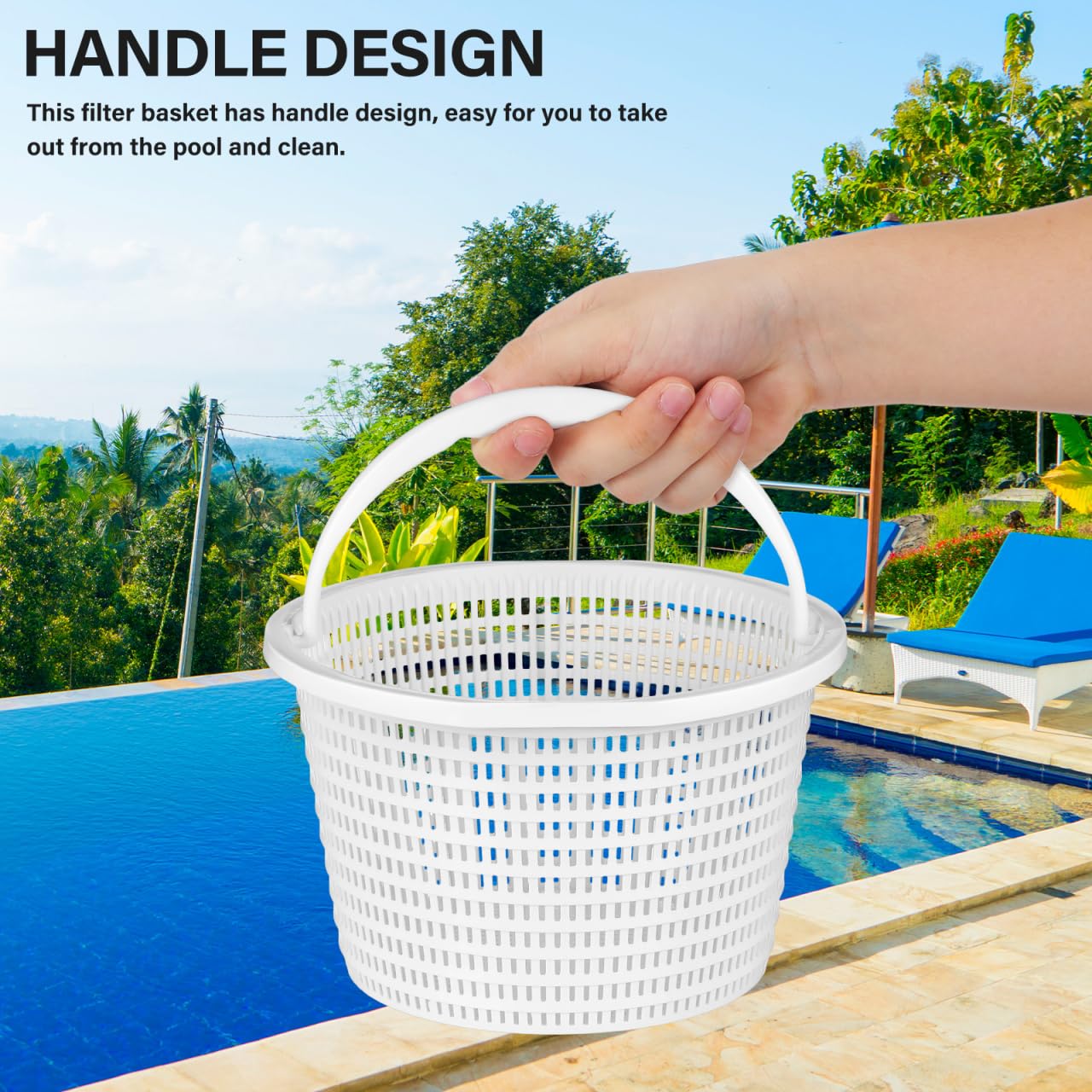 BESTonZON Cesto Skimmer para Piscina de 20 cm, Canastilla de Filtro de Piscina Grande, Recambio de Cesta de Skimmer para Filtración de Hojas y Desechos, Accesorio de Bomba Duradero