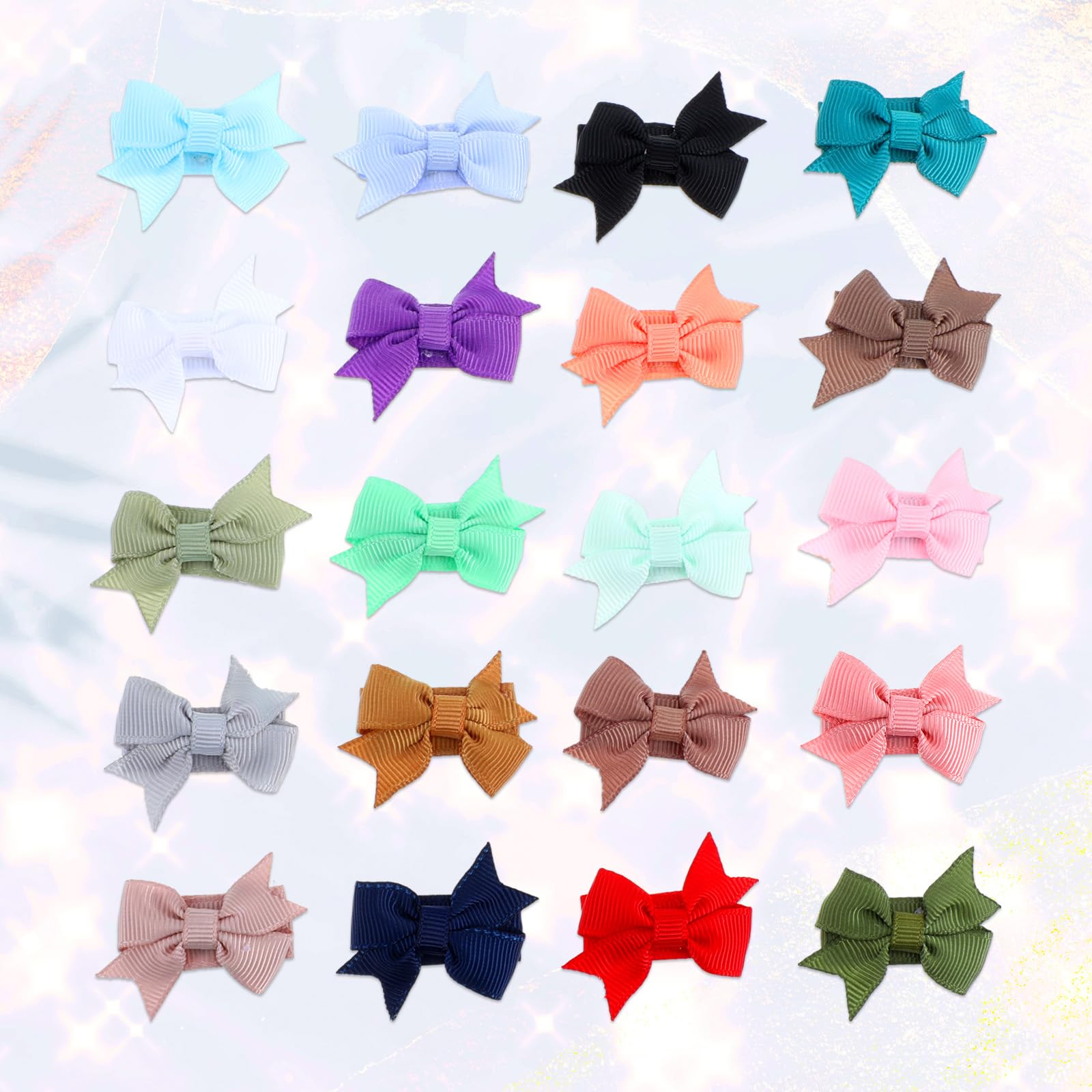 40 mini lazos para el pelo de bebé para niñas de 2 a 24 pulgadas, pinzas pequeñas para el pelo, pasadores, lazos para el pelo de niña pequeña, pinzas pequeñas para bebés recién nacidos.
