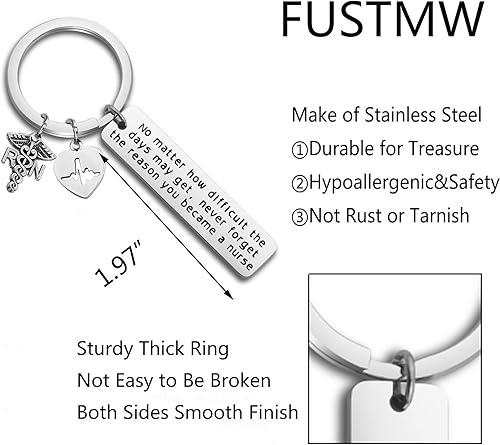 Miniatura 3 de FUSTMW Regalo para enfermera, llavero de enfermería, regalo de graduación, joyería médica, regalo inspirador para enfermeras