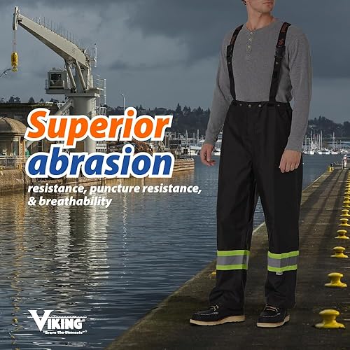 Vista 6 de Viking Professional Journeyman 300D Trilobal Rip-Stop, Mamelucos con pechera resistentes al fuego - Pantalones FR para hombres
