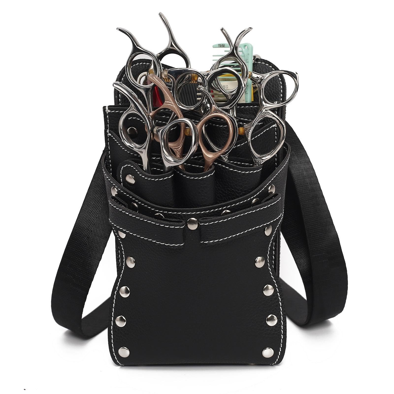 Salon Hair Scissors Pouch Portable Hairdresser Scissors Bag Barber Balck
