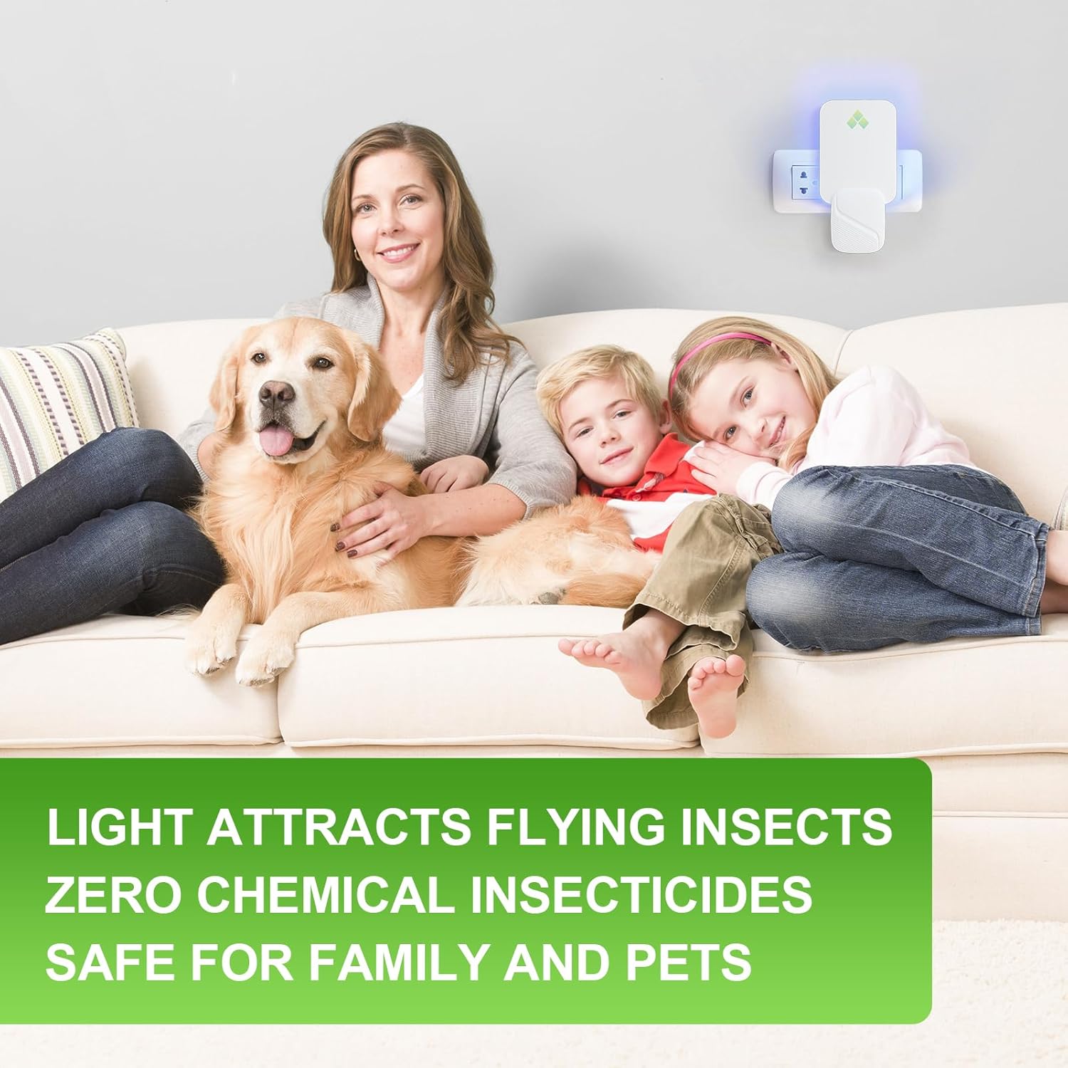 Fly Trap Indoor, Fruit Fly Traps for Indoors, 2 Devices 12 Glue Cards, Two Modes Protect 400 Sq Ft for Home, Flying Insect Trap Plug in for Fruit Flies, Gnats, Flies, Moths, and Other Flying Insects - Image 2