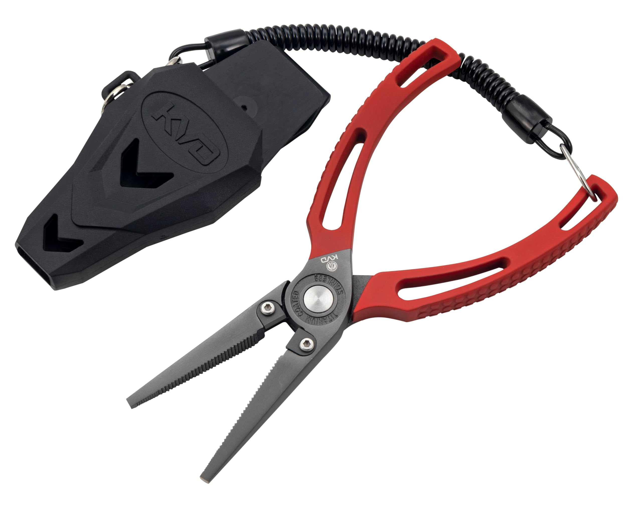 Strike King KVD Stainless Steel Pliers, 7-Inches, Red