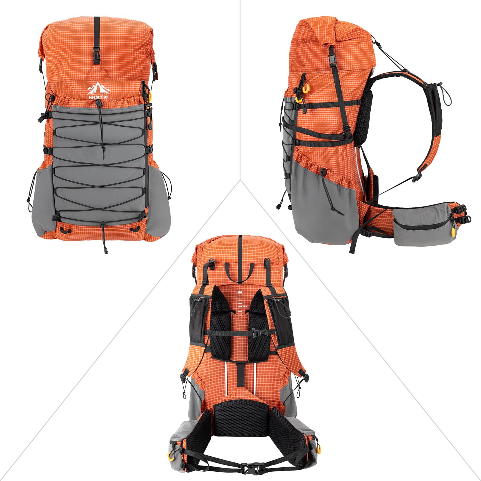 Night Cat Mochila Trekking Ultraligera: Mochila Hombre Mujer Impermeable 70L Grande para Montaña Viaje y Senderismo