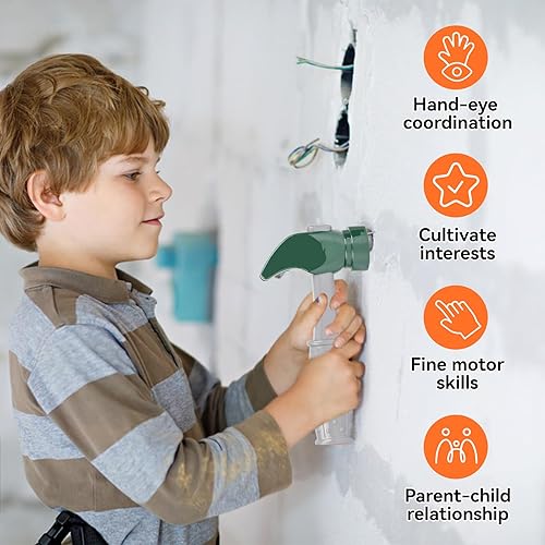 Miniatura 4 de Popsunny Trabajador de construcción de juguete para niños pequeños, herramienta para disfraz, sombrero, regalo de juego de simulación para niños de