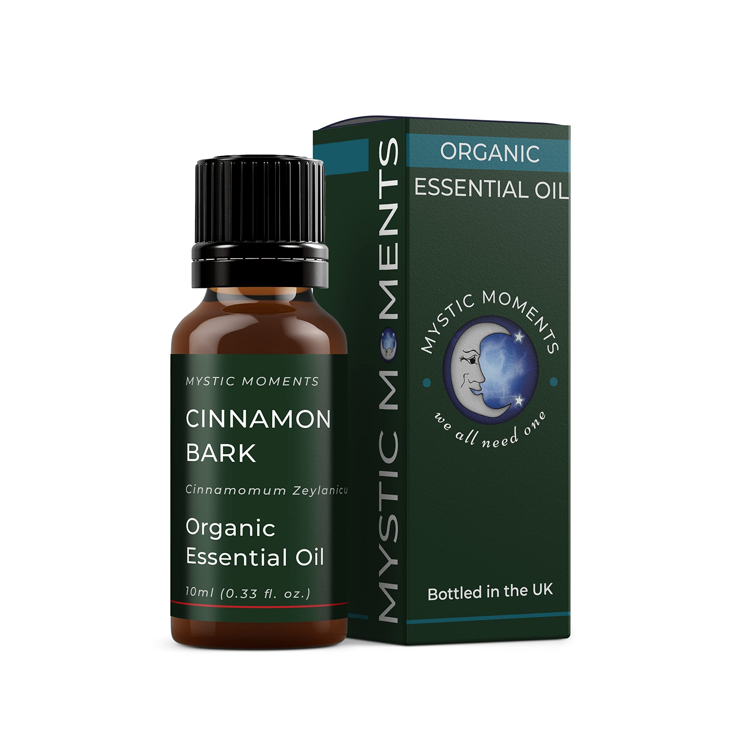 Mystic Moments | Cinnamon Bark Organic Essential Oil 10ml (Cinnamomum zeylanicum) | Warm Spicy Aromatherapy Oil for Diffusers & Inviting Home Ambience