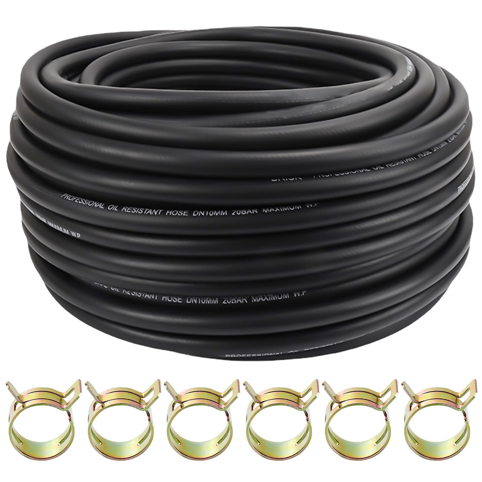 Tuyau à Essence Noir NBR 6mm Intérieur - Rouleau De 3m - Pour Moteurs, Voitures, Tondeuses, Tracteurs - 2