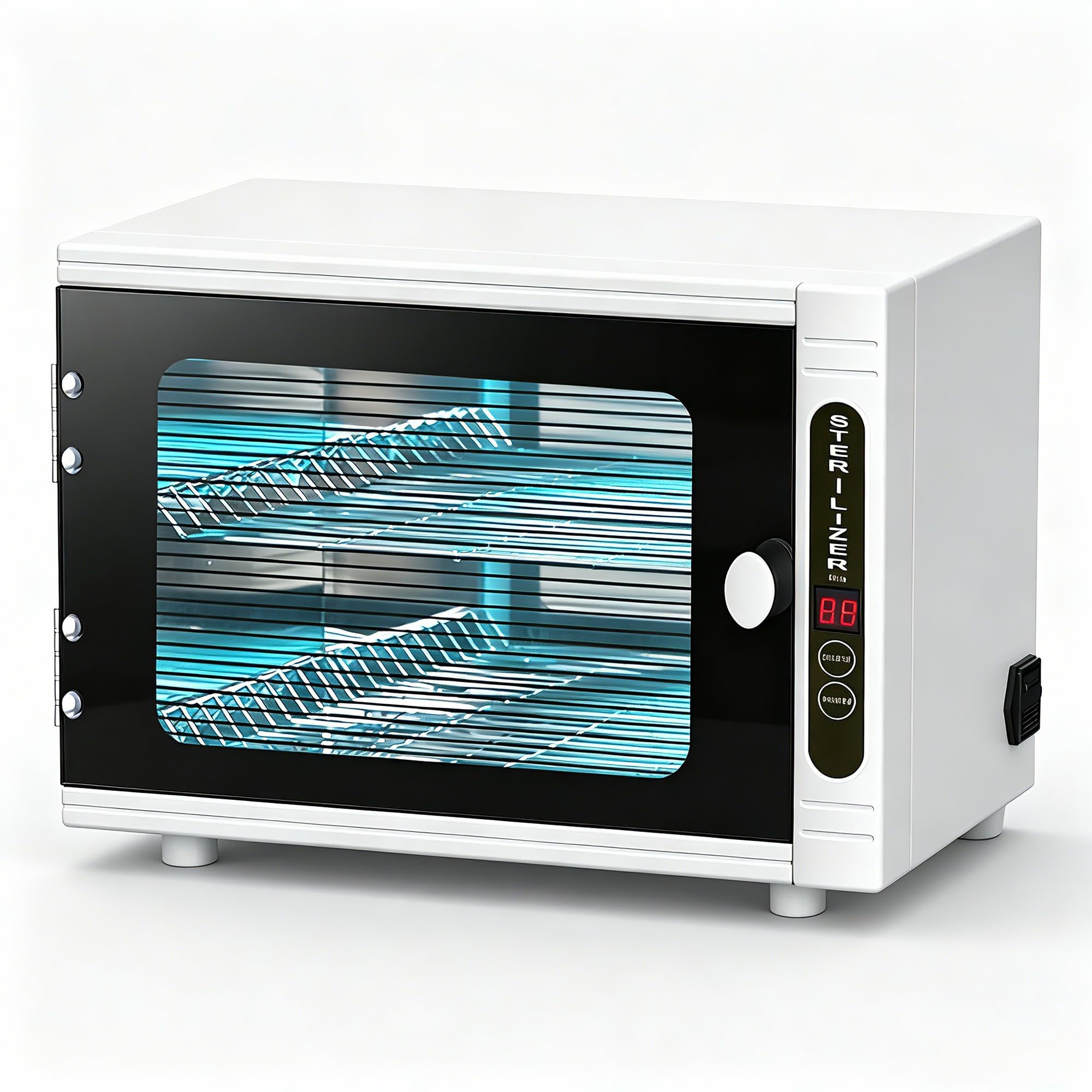 Sterilizzatore UV con timer, grande capacità, display digitale, disinfezione UV, bianco