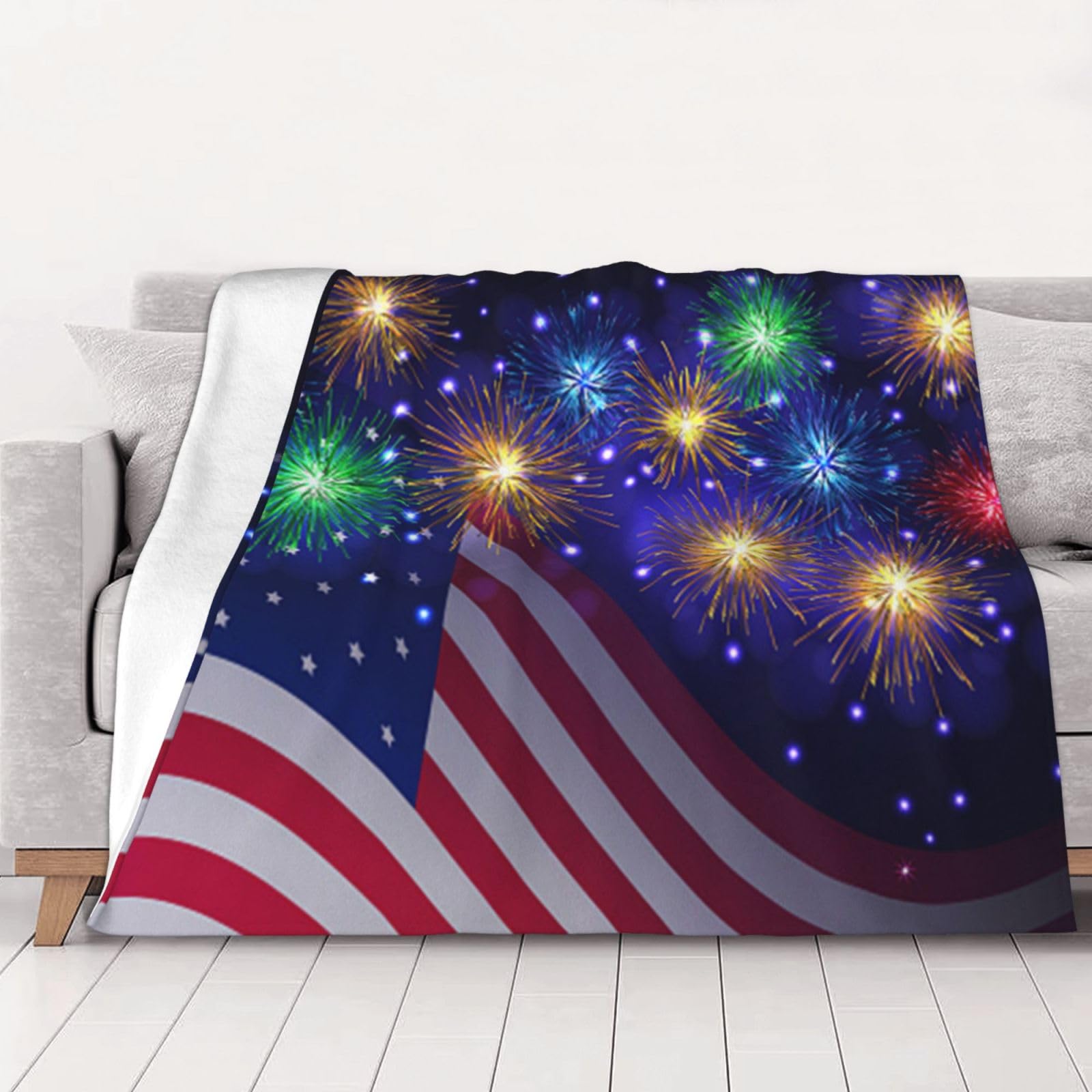 Couverture flanelle américaine contre le froid pour canapé et lit douillet 150 x 125 cm