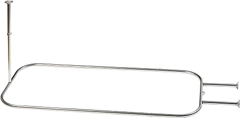 Zenna Home E60H1ALSS Krom NeverRust 28 x 60 inç Halka Duş Çubuğu Bağımsız ve Ayaklı Küvetler için