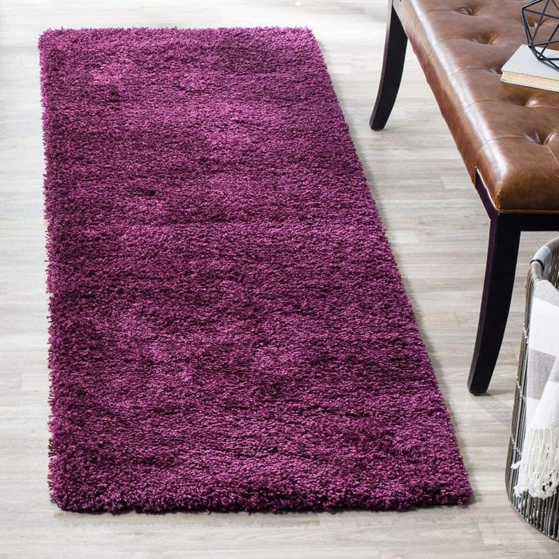 Image of SAGON Anti-Skid Shaggy Carpet Rug for Home | Ultra-Soft Plush Floor Mat for Living Room & Bedroom | Non-Slip, High-Density, Cozy Luxury Decor| 1.6 x 4 Feet Parpul