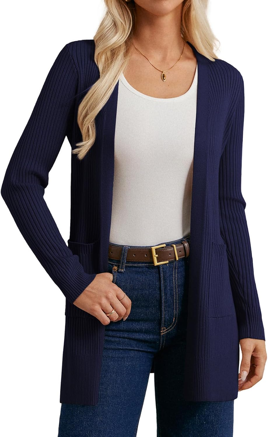 GRACE KARIN Fall Long Cardigans for Women 2025, Open Front Long Sleeve Sweaters, Early Fall Fashion Outfits