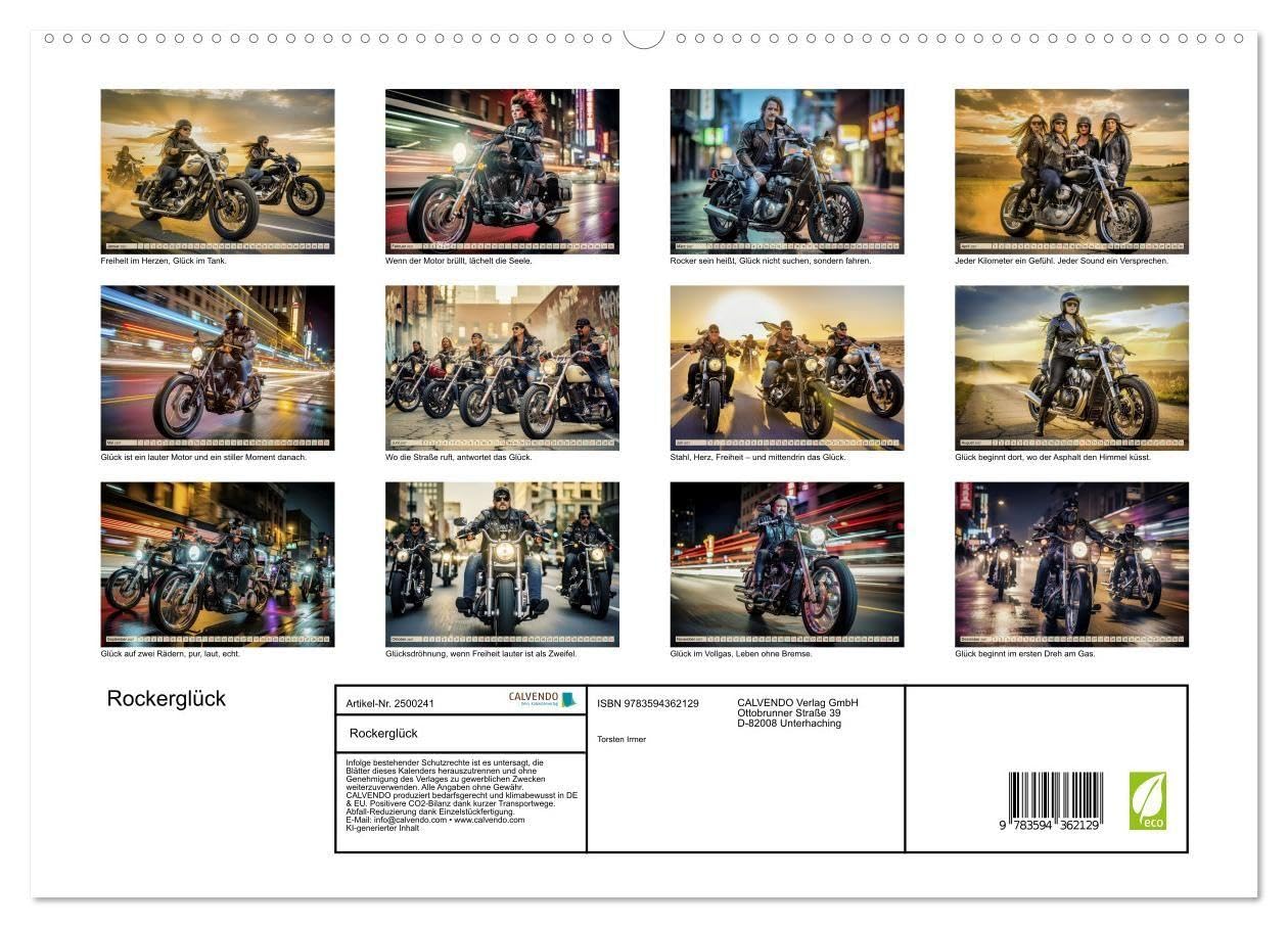 Rockerglück (hochwertiger Premium Wandkalender 2027 DIN A2 quer), Kunstdruck in Hochglanz: Zwischen Asphalt und Horizont entsteht ein Glück, das nicht erklärt werden muss. (CALVENDO Menschen)