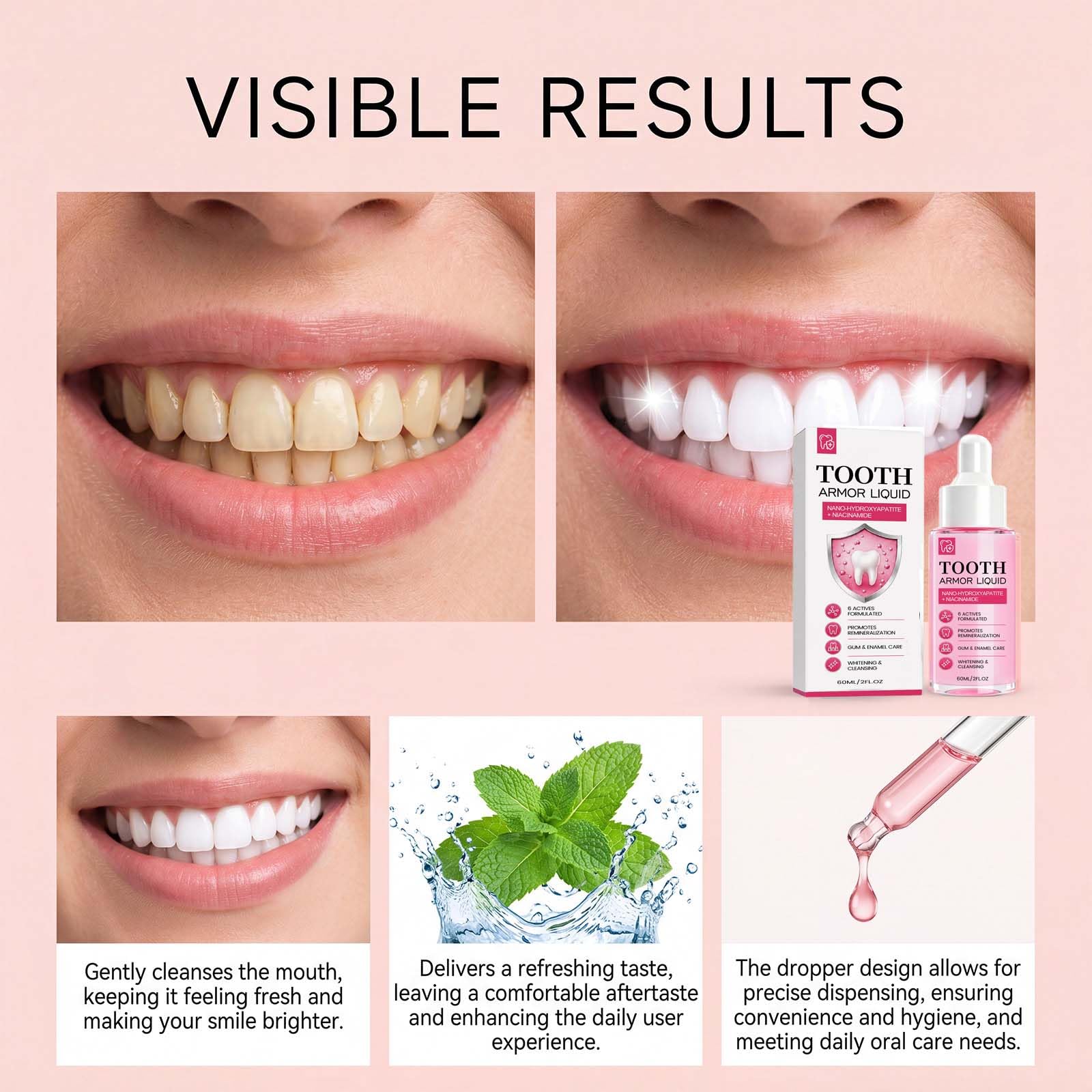 Fluoridfreies Zahnpasta-Serum, Nano-Hydroxylapatit-Zahnpasta. (8PCS)
