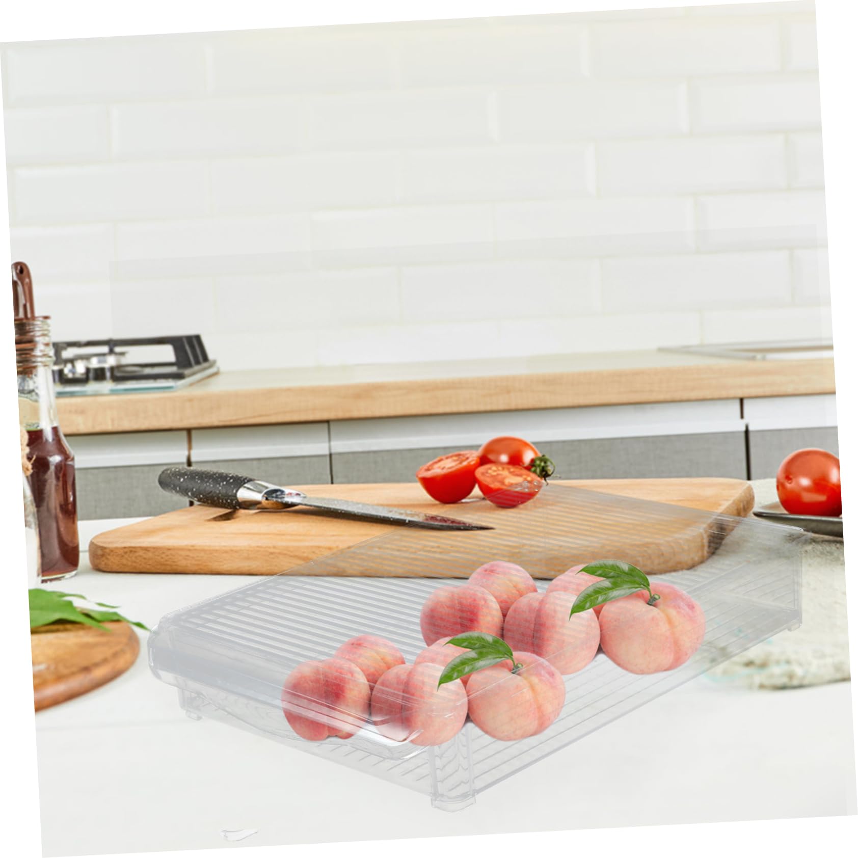 INOOMP Stapelfähige Frischhaltebox aus Transparentem Kunststoff mit Deckel Bpa Frei Großer Kapazität Bruchsicher und Wiederverwendbar als Kühlschrank Organizer für Saubere und