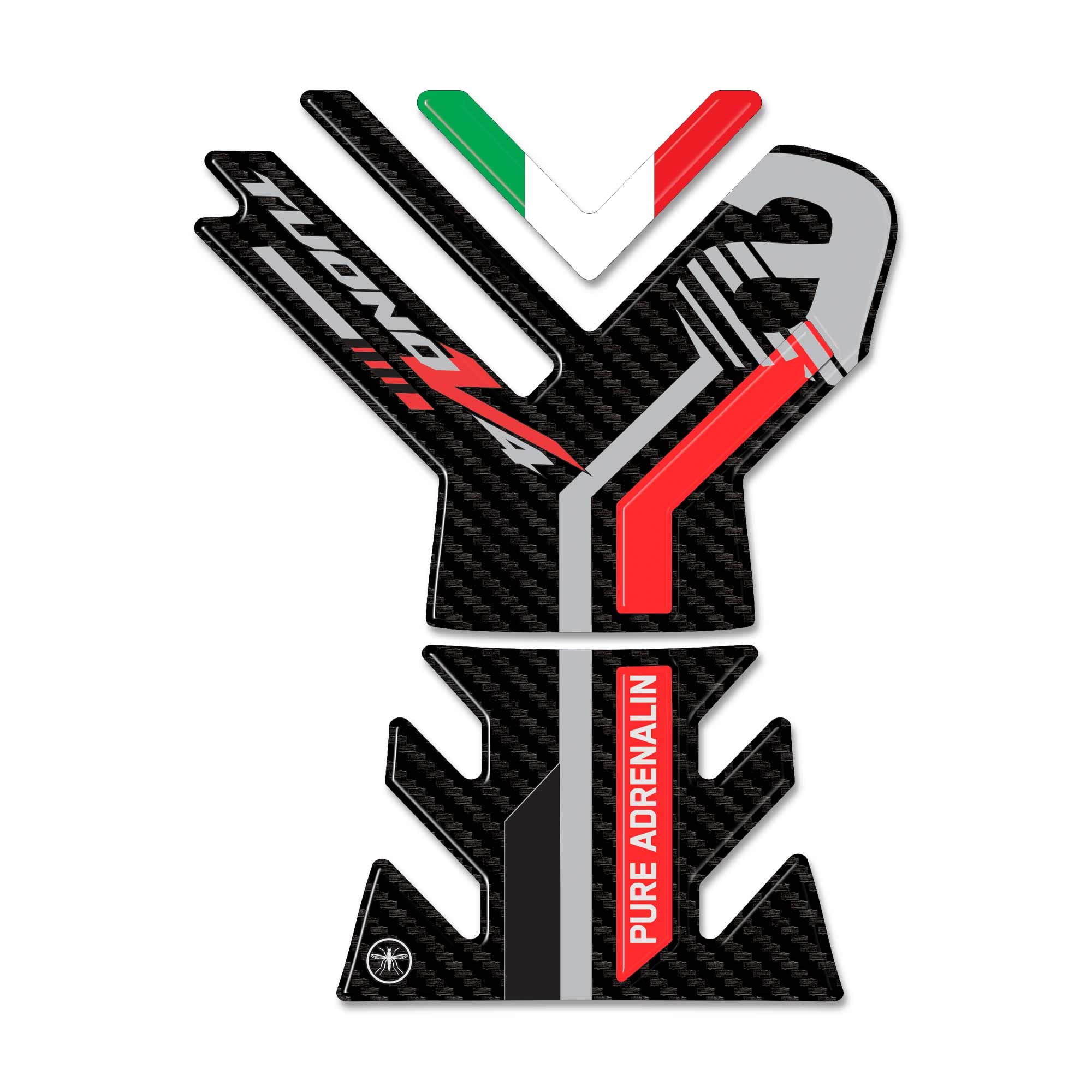 labelbike Adesivo 3D Moto Paraserbatoio Compatibile con Aprilia | Tuono V4 1100 2021-2025, Protezione in Resina, Antigraffio, Decorazione