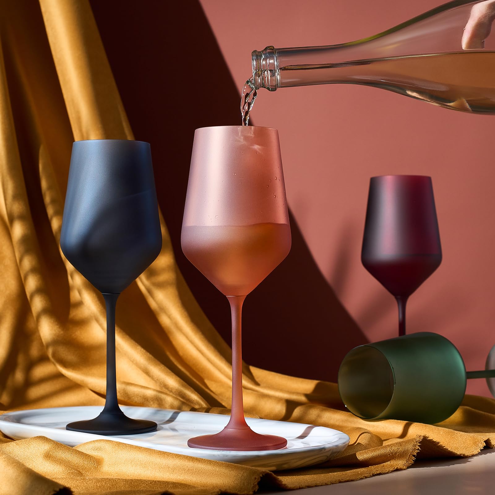 Amazon.co.jp: Khen Color Glass Glass | 4個セット | ラージ