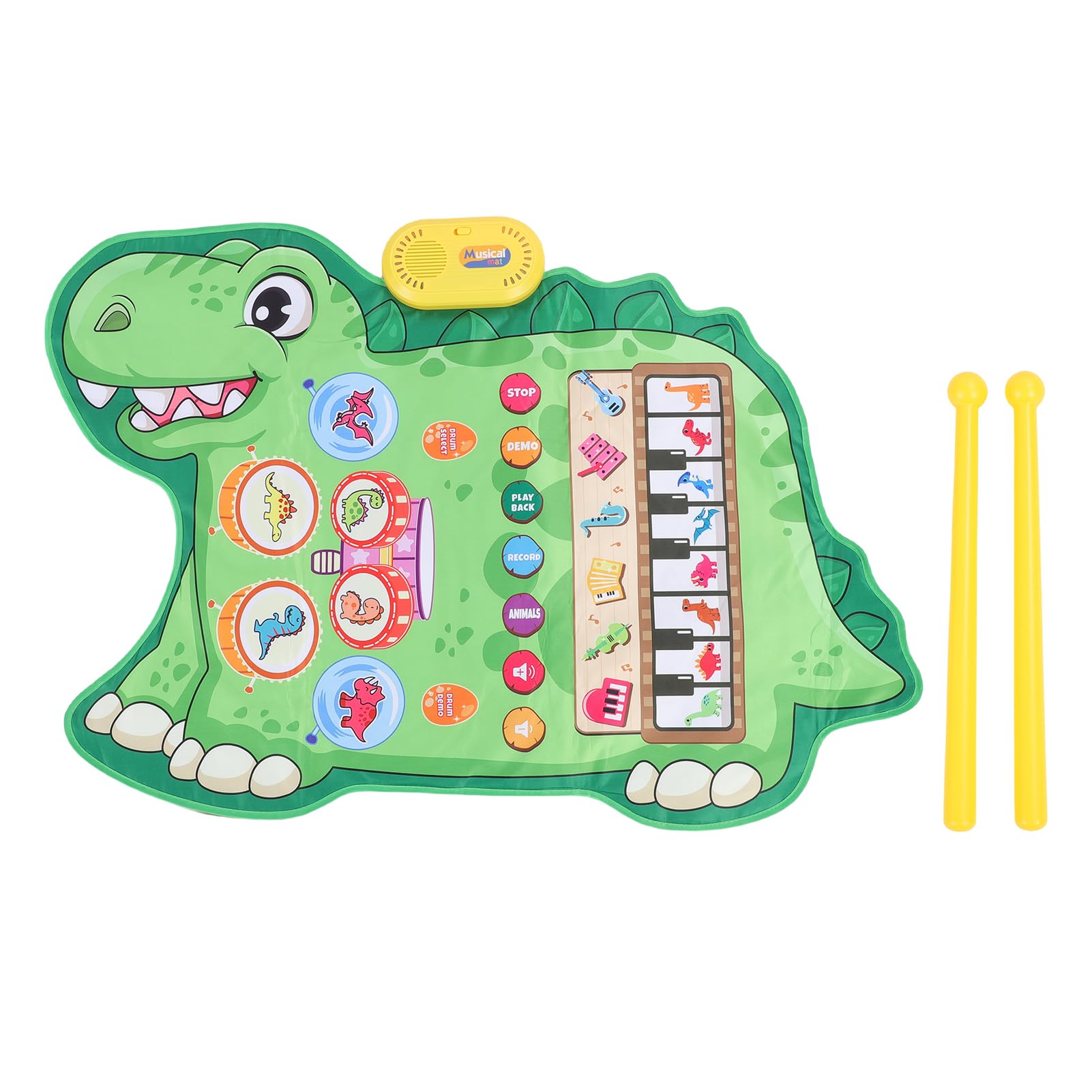 aqxreight Musical Mat Cute Dinosaur Educational Piano and Mat for Toddlers Early Learning a Playful Their MUSI Musical MatBaby Music MatPiano and MatBaby Piano ToyBaby — view 6