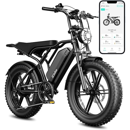 TST Electric Bike for Adults, 1500W Peak Motor 60 Miles Fat Tire Ebike with 48V 15Ah Removable Battery 20" Fat Tire Electric Bike, Dual Suspension，7 Speeds