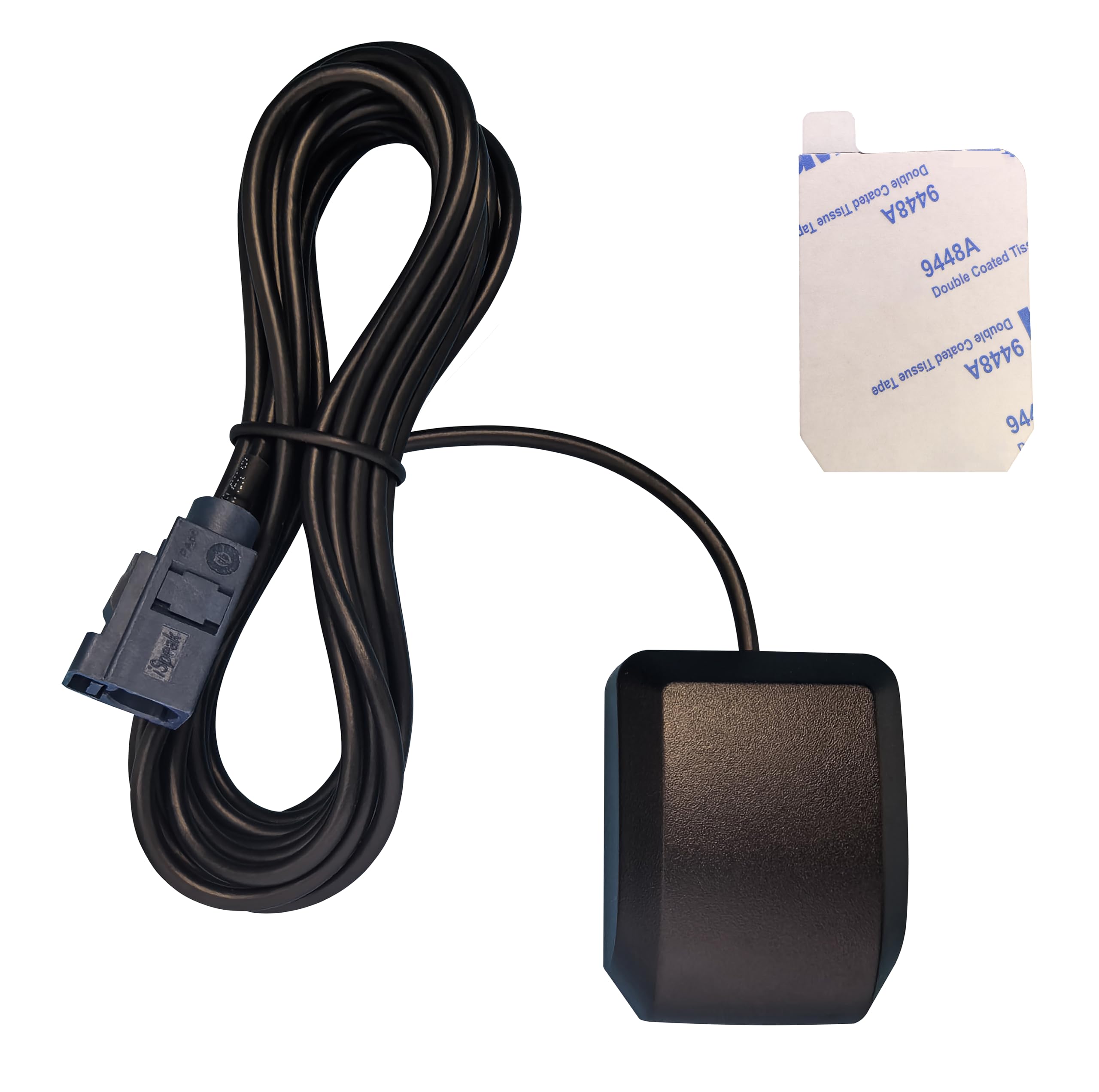 Dixingtek Waterproof Fakra C Blue Connector 10ft Cable Active Navigation GPS Antenna LNA gain 28dB Supply 3-5V DC with Magnetic Base and Adhesive Fixation Vehicle GPS Antenna