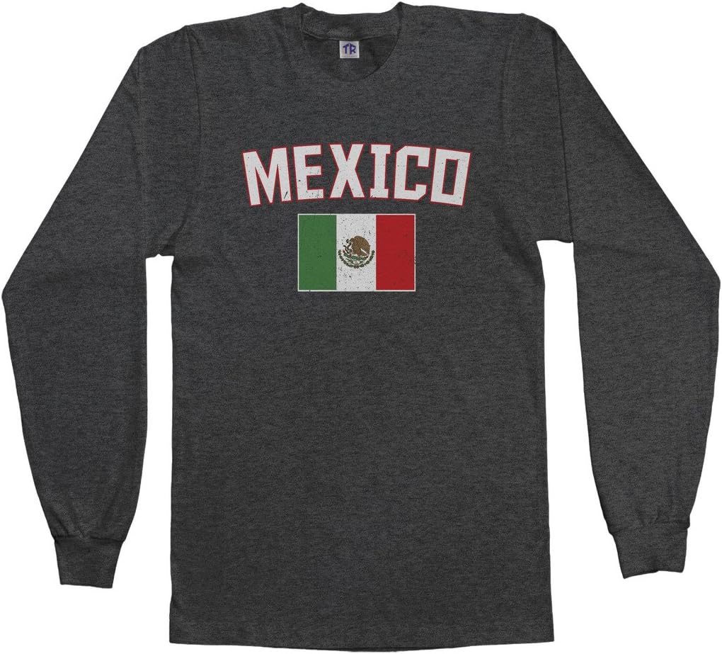 Threadrock Men's Mexico Flag Long Sleeve T-Shirt