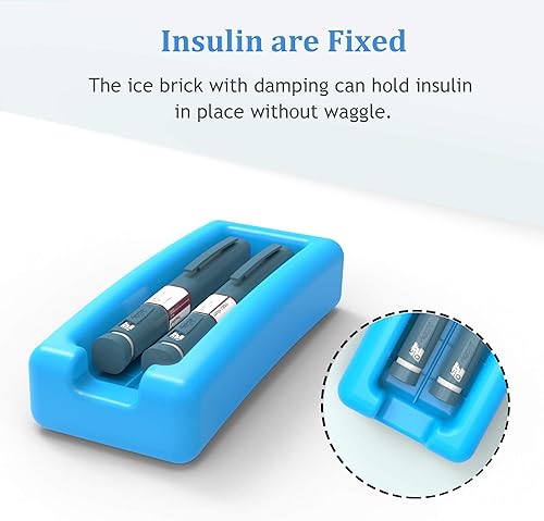 Miniatura 5 de SHBC Estuche de transporte para bolígrafo de insulina, bolsa térmica médica portátil para diabetes con ladrillo de hielo protector, conveniente para
