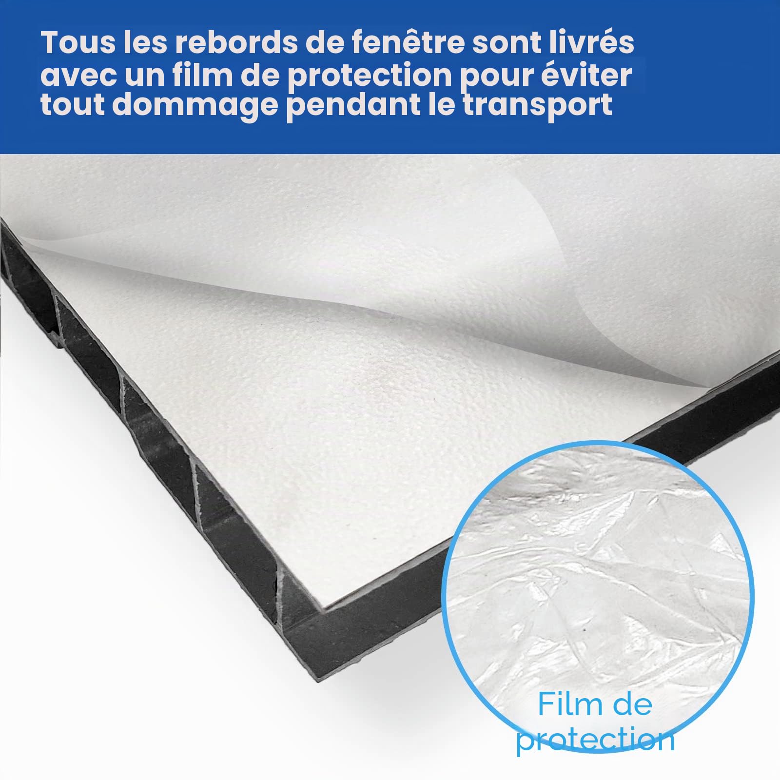 Appui de fenêtre en PVC | 40 cm x 110 cm | Blanc | rebord | Pour l'intérieur | rebord | Intérieur | Vendu au mètre | Salon | Décoration | Plastique