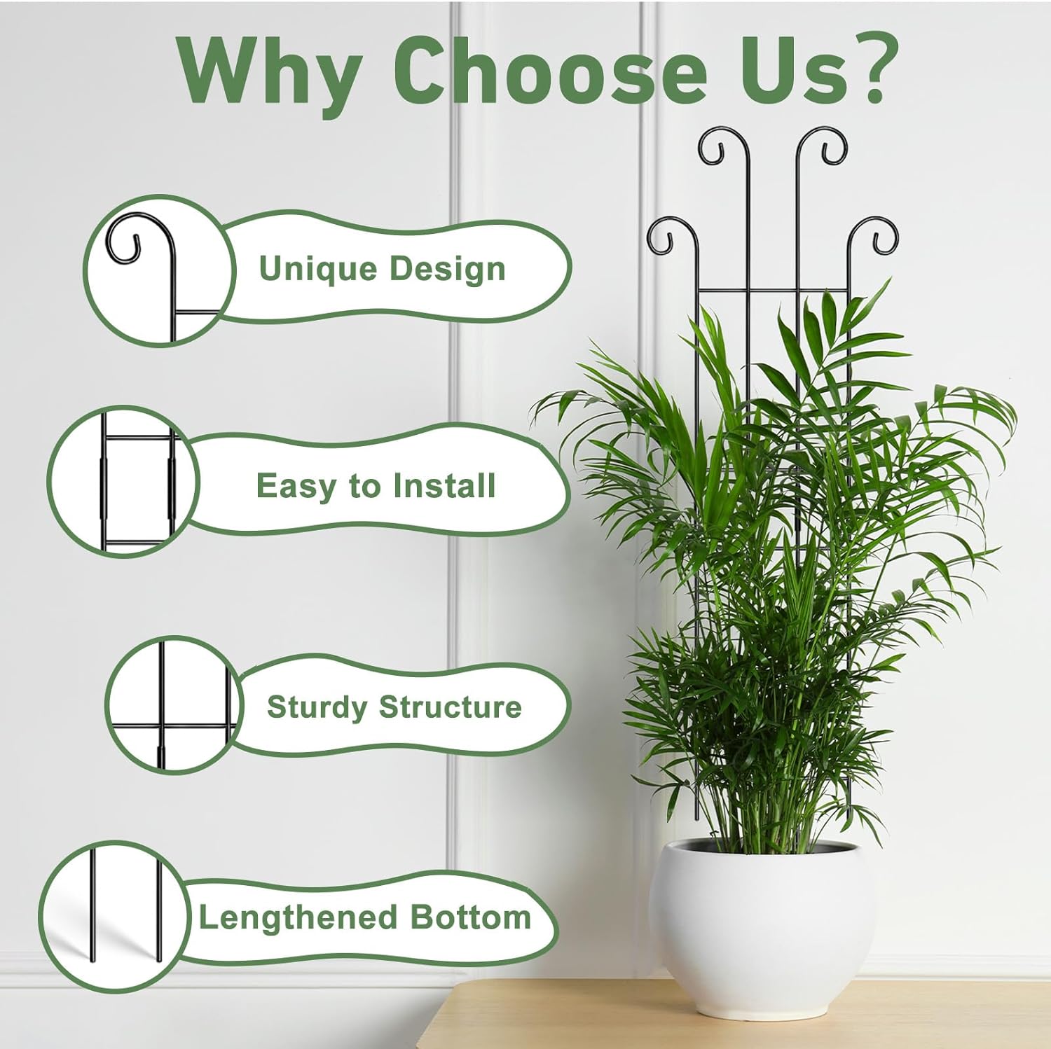 32.6in Tall Plant Trellis Indoor, Metal Garden Trellis for Climbing Plants, Expandable Trellis for Potted Plants for Ivy Pothos Hoya Monstera, 4 Pack