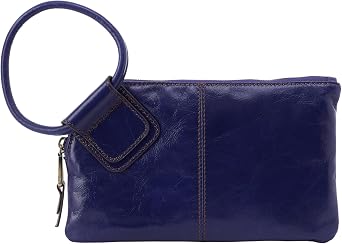 HOBO Sable Leather Wristlet Clutch with Circular Handle, Zippered Closure, Credit Card Organizer, Interior Zip Pocket